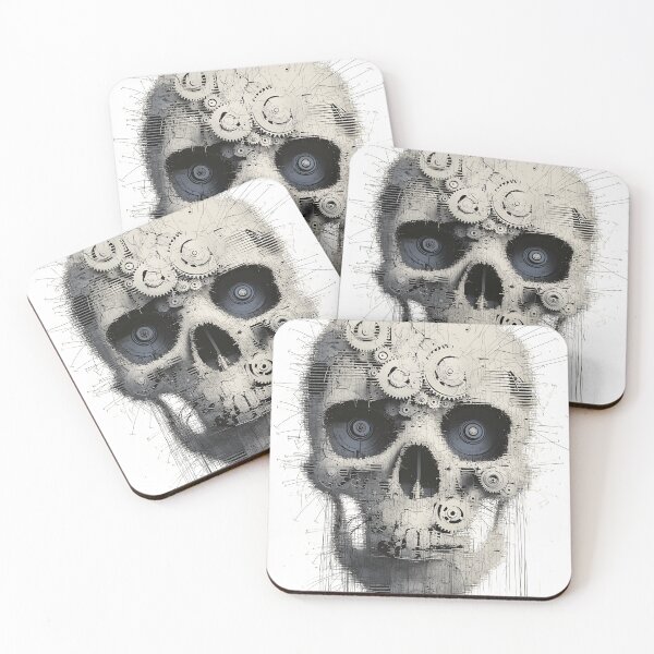Item preview, Steampunk Skull Gears Wires Mechanical Grunge Art designed and sold by Shoot-The-Moon.