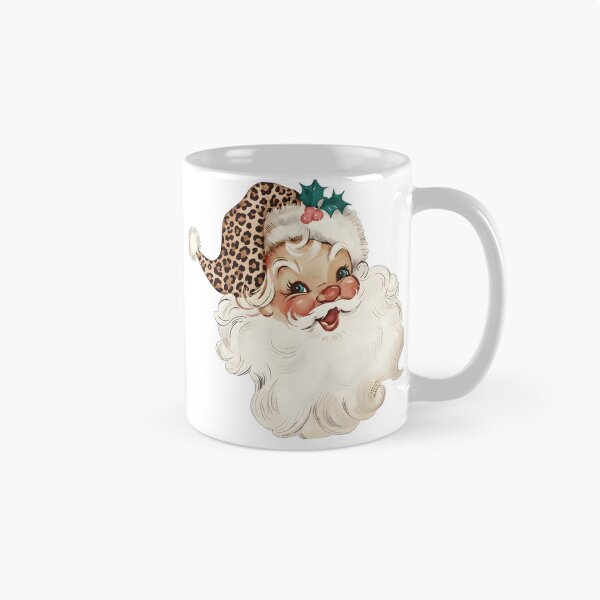 Item preview, Leopard Vintage Santa, Vintage Christmas, Retro Santa, Leopard Christmas, Christmas Design designed and sold by DesignDenDo ⭐⭐⭐⭐⭐.