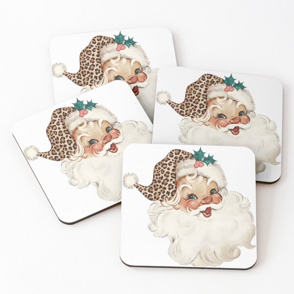 Item preview, Leopard Vintage Santa, Vintage Christmas, Retro Santa, Leopard Christmas, Christmas Design designed and sold by DesignDenDo ⭐⭐⭐⭐⭐.