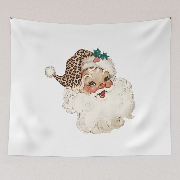 Item preview, Leopard Vintage Santa, Vintage Christmas, Retro Santa, Leopard Christmas, Christmas Design designed and sold by DesignDenDo ⭐⭐⭐⭐⭐.