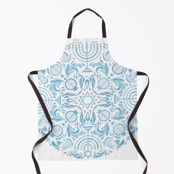 Item preview, Blue Hanukkah Mandala Star of David Menorah designed and sold by FestiveFuel.