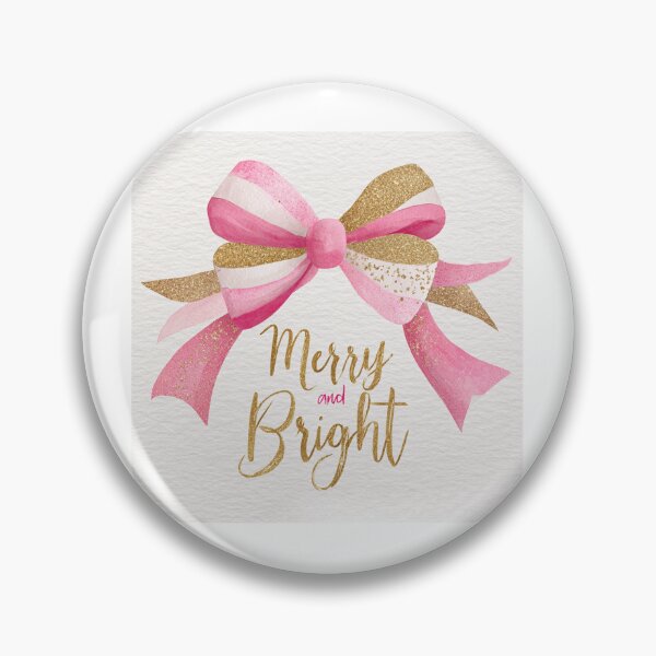 Item preview, Pink and gold bow Merry and Bright designed and sold by MendaciousMina.
