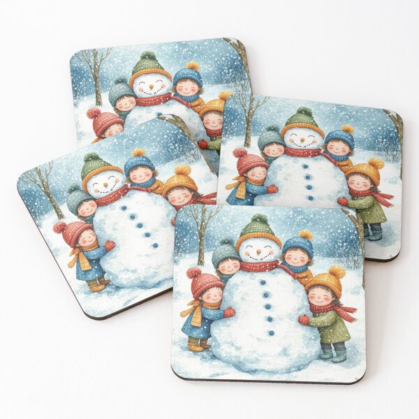 Item preview, Kids and snowman - winter idyll designed and sold by Dali RB.