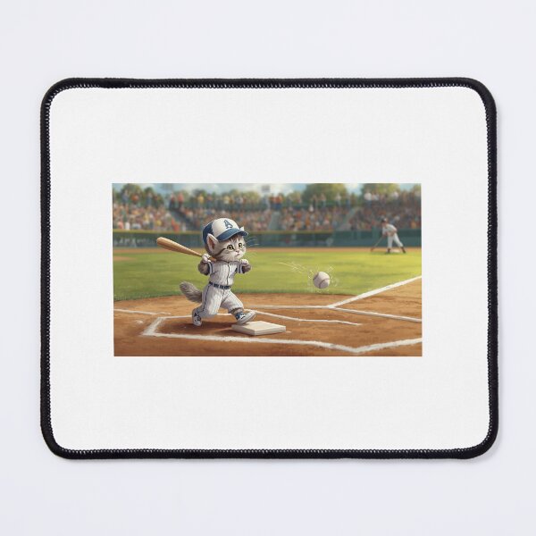 Item preview, Baseball Kitten – The Cutest Player on the Field designed and sold by うつるいデザイン.