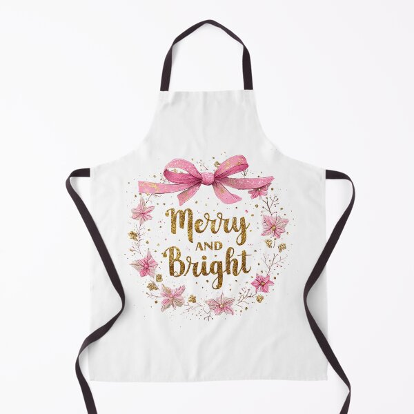 Item preview, Pink and gold bow Merry and Bright designed and sold by MendaciousMina.