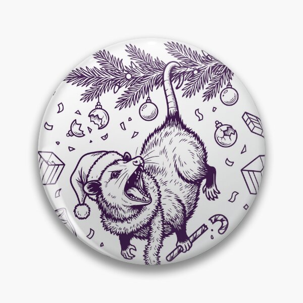 Item preview, Deep Purple Festive Opossum Vector Illustration with Holiday Humor designed and sold by DiNata.