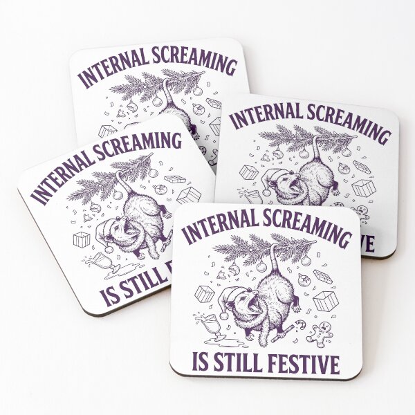 Item preview, Deep Purple Festive Opossum Vector Illustration with Holiday Humor designed and sold by DiNata.
