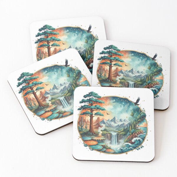 Item preview, USA Nature Wonderland Art Print | American Landscape Watercolour | National Parks Digital Art | Scenic US Travel Decor designed and sold by SecretPODesigns.