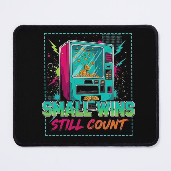 Item preview, Small Wins Still Count – Retro Arcade Motivational Quote Design designed and sold by SV-Creation.