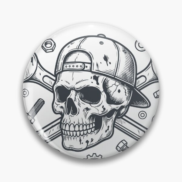 Item preview, Charcoal Grey Skull and Wrenches Vector Emblem with Industrial Humor designed and sold by DiNata.
