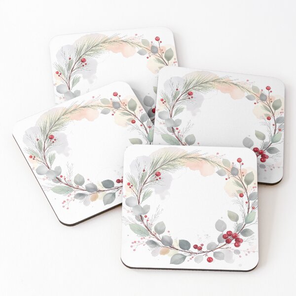 Item preview, Elegant Christmas Watercolor Wreath designed and sold by FratddArtworks.