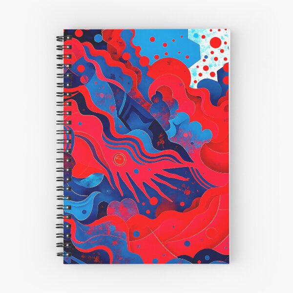 Item preview, Vibrant Red and Blue Abstract Art designed and sold by Aurea Geometry.