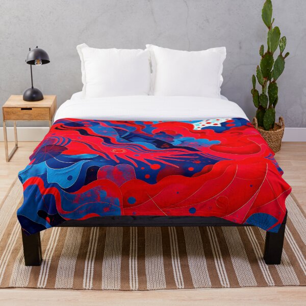 Item preview, Vibrant Red and Blue Abstract Art designed and sold by Aurea Geometry.
