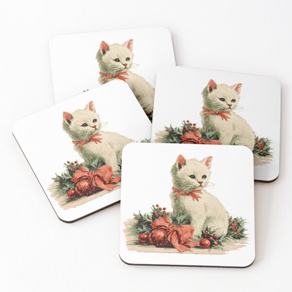 Item preview, Vintage festive kitten designed and sold by MendaciousMina.