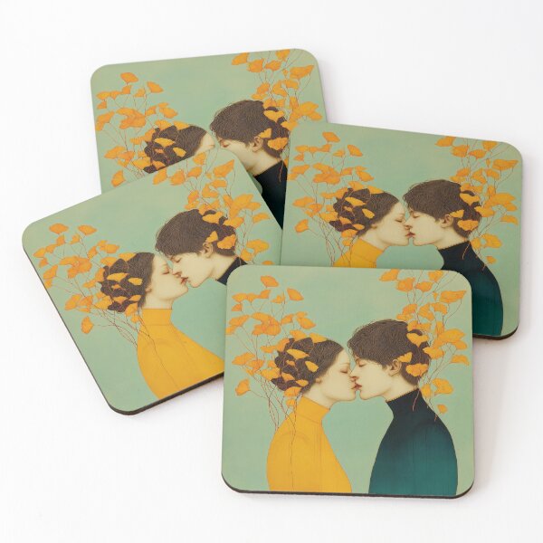 Item preview, Couple Embracing Among Autumn Leaves designed and sold by lautir.