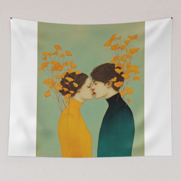 Item preview, Couple Embracing Among Autumn Leaves designed and sold by lautir.