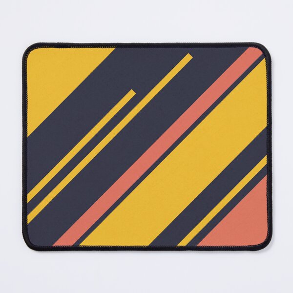 Item preview, Retro Stripes in Blue Coral Yellow designed and sold by Petra Lang.