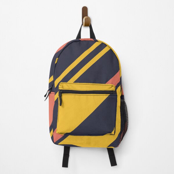 Item preview, Retro Stripes in Blue Coral Yellow designed and sold by Petra Lang.