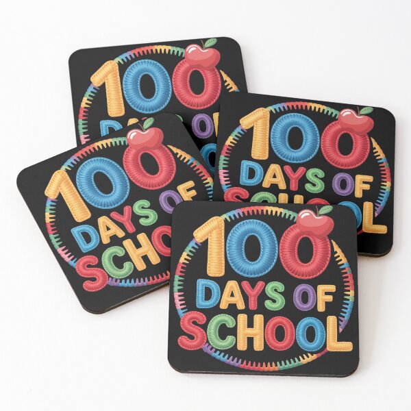 Item preview, 100 Days of School Colorful Faux Embroidery Teacher Art designed and sold by sky11PP.