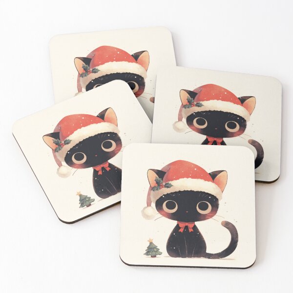 Item preview, Santa hat black cat designed and sold by MendaciousMina.