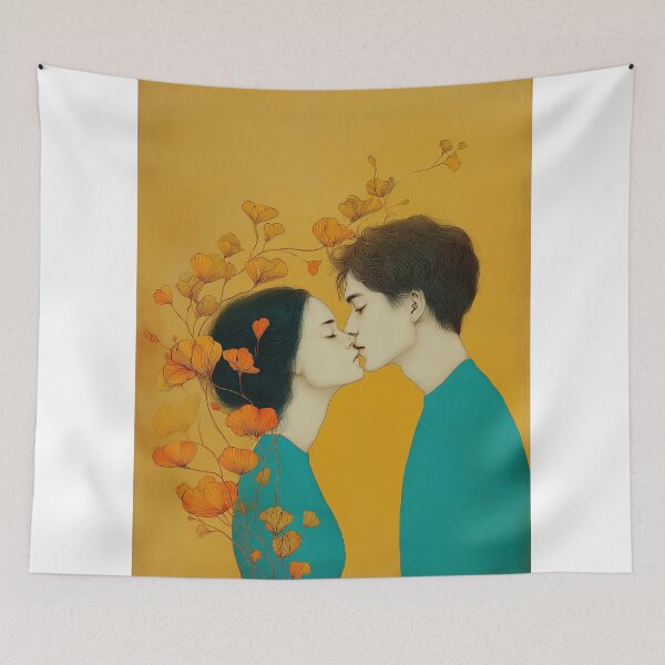 Item preview, Romantic Couple with Floral Elements designed and sold by lautir.