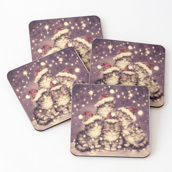 Item preview, Retro festive kittens designed and sold by MendaciousMina.