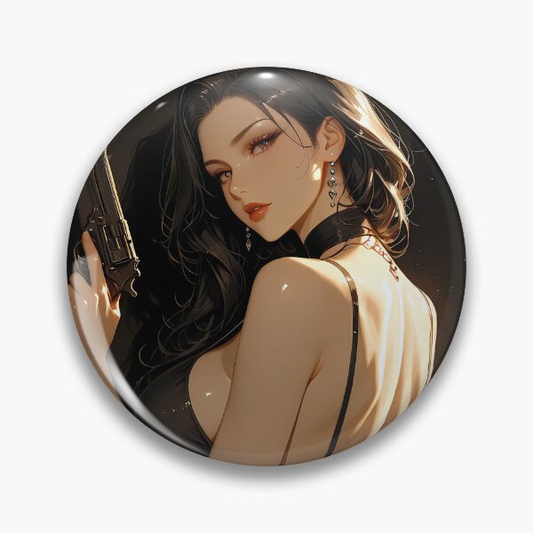 Item preview, Deadly Elegant Anime Assassin Girl in Black Dress designed and sold by BorgSpareParts.
