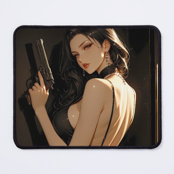 Item preview, Deadly Elegant Anime Assassin Girl in Black Dress designed and sold by BorgSpareParts.