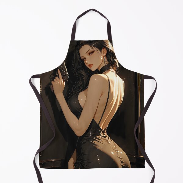 Item preview, Deadly Elegant Anime Assassin Girl in Black Dress designed and sold by BorgSpareParts.