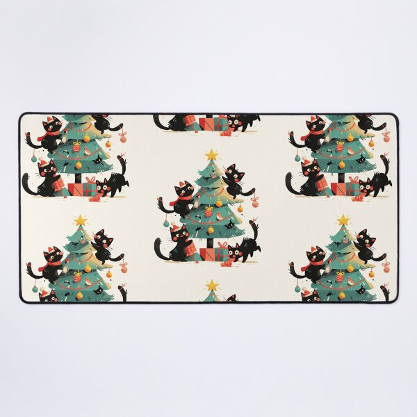 Item preview, Black cats "decorating" a Christmas tree designed and sold by MendaciousMina.