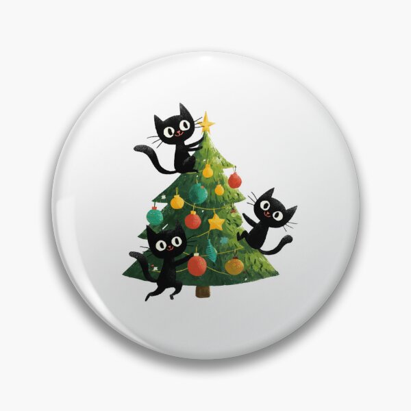 Item preview, Black cats "decorating" a Christmas tree designed and sold by MendaciousMina.