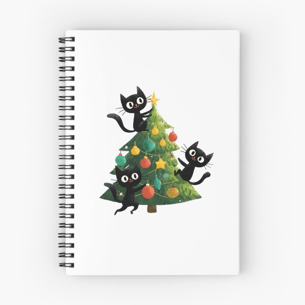 Item preview, Black cats "decorating" a Christmas tree designed and sold by MendaciousMina.