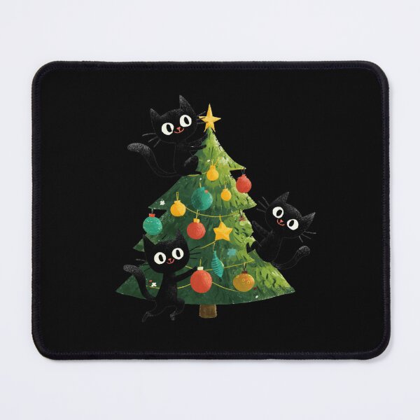 Item preview, Black cats "decorating" a Christmas tree designed and sold by MendaciousMina.