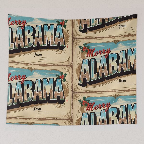 Item preview, Merry Christmas From Alabama USA Postcard Greetings Retro Travel Vintage 2 designed and sold by TravelPostcardGems.