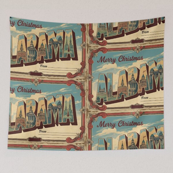Item preview, Merry Christmas From Alabama USA Postcard Greetings Retro Travel Vintage designed and sold by TravelPostcardGems.