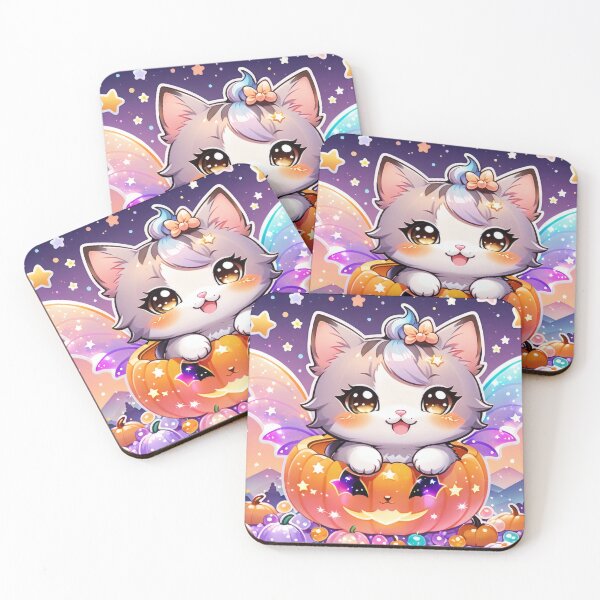 Item preview, Kawaii Pumpkin Cat – Cute Pastel Halloween Cat Sticker designed and sold by Visualynx.