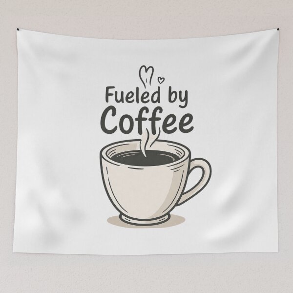 Item preview, Fueled by Coffee – Minimal Doodle Tee designed and sold by EcoArtTees.