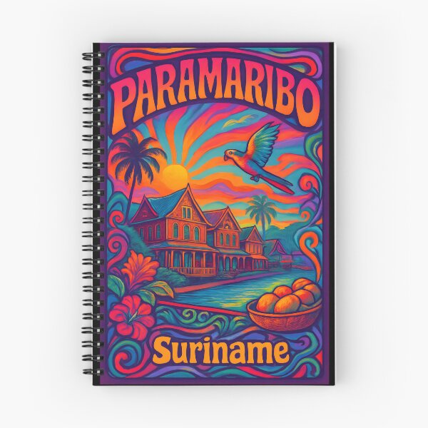 Item preview, Paramaribo Psychedelic Travel Poster - 70s Retro Art designed and sold by Cosmopolis.
