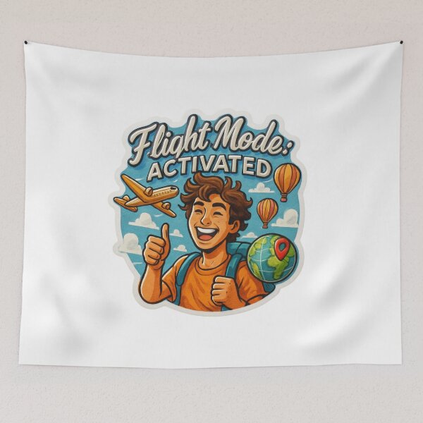 Item preview, Flight Mode Activated Adventure Vintage Travel designed and sold by Retro-Anime9.