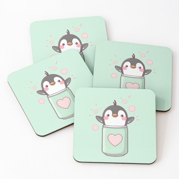 Item preview, Kawaii Soda Penguin – Cute Fizzy Penguin in Pastel Soda Can Sticker designed and sold by Visualynx.