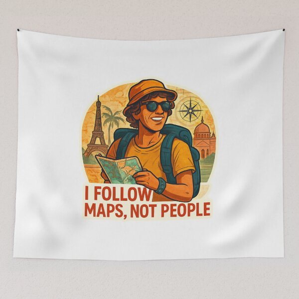 Item preview, I follow maps not people Adventure Vintage Travel designed and sold by Retro-Anime9.