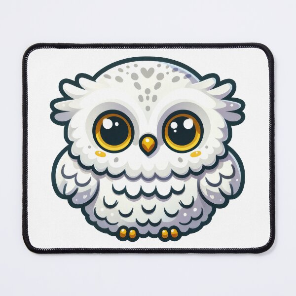 Item preview, Cute Snowy Owl Sticker – Kawaii White Owl Cartoon Design designed and sold by LunaPixelStudio.