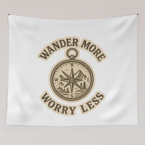 Item preview, Wander More Worry Less Adventure Vintage Travel designed and sold by Retro-Anime9.