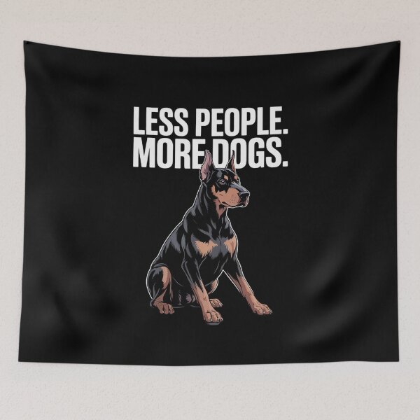 Item preview, Less People More Dogs Doberman Pinscher Funny Introvert 3  designed and sold by RsFilsingerArt.