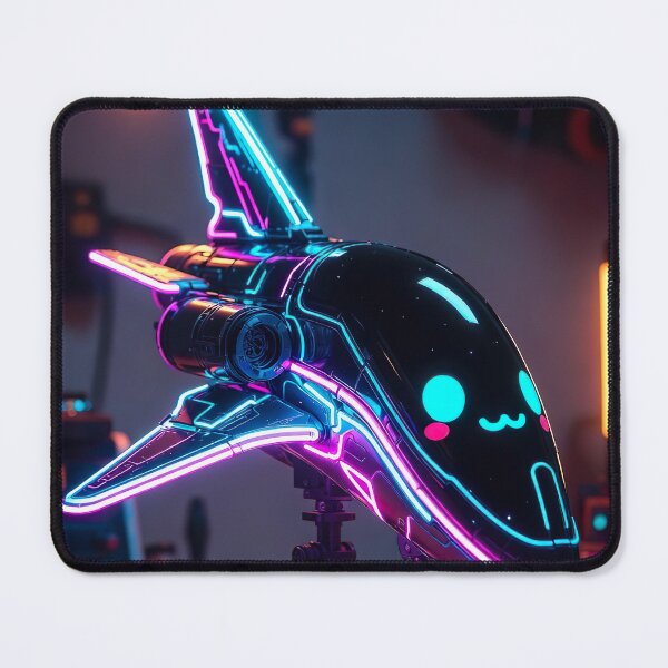 Item preview, Cyberpunk Kawaii Neon Jet – Cute Fighter Baby designed and sold by NordseeSteel.