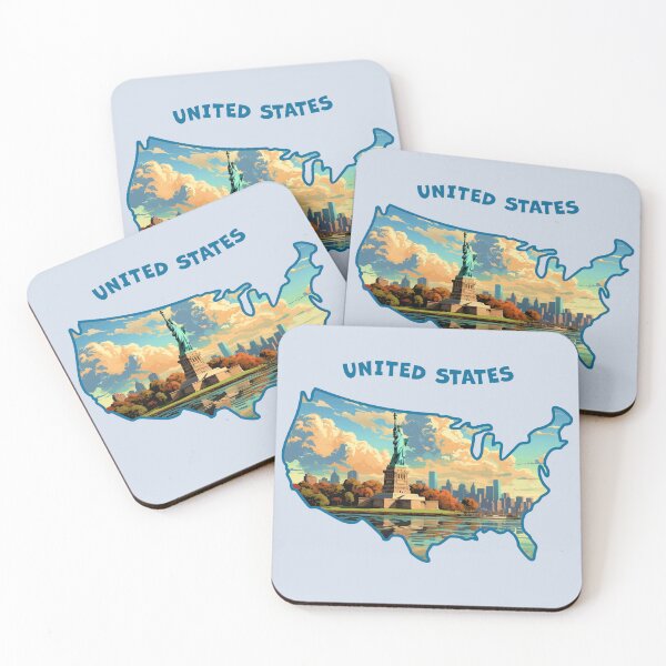 Item preview, Liberty in Autumn – USA Map Art designed and sold by mashmosh.