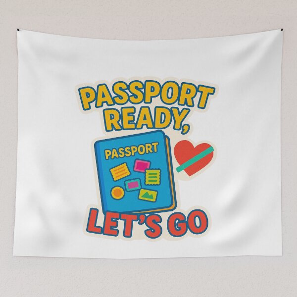 Item preview, Passport Ready Let's Go Adventure Vintage Travel designed and sold by Retro-Anime9.