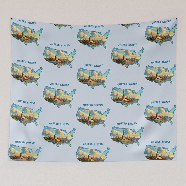 Item preview, Liberty in Autumn – USA Map Art designed and sold by mashmosh.