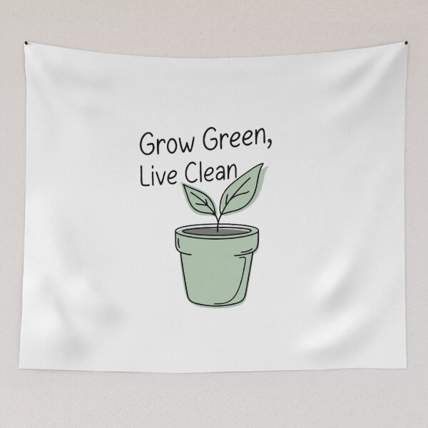 Item preview, Grow Green, Live Clean – Plant Lover & Eco Tee designed and sold by EcoArtTees.