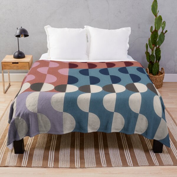 Item preview, Midcentury Semi-Circle Geometric Pattern - Deep Rich Color - wide designed and sold by INNERHARMONY2.